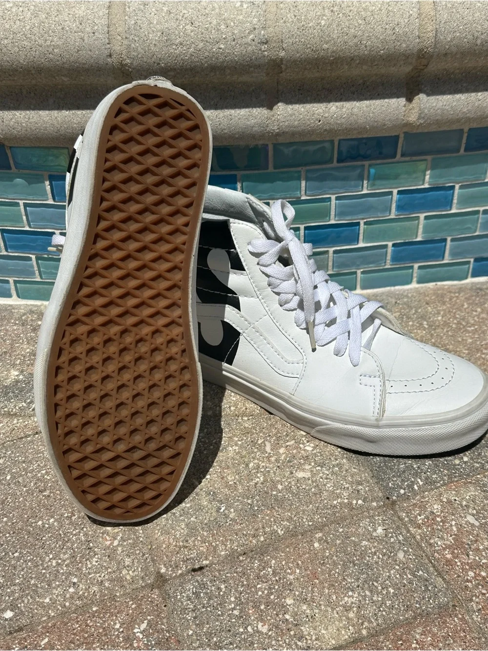 Vans Sk8-Hi High-Top Sneakers (White)